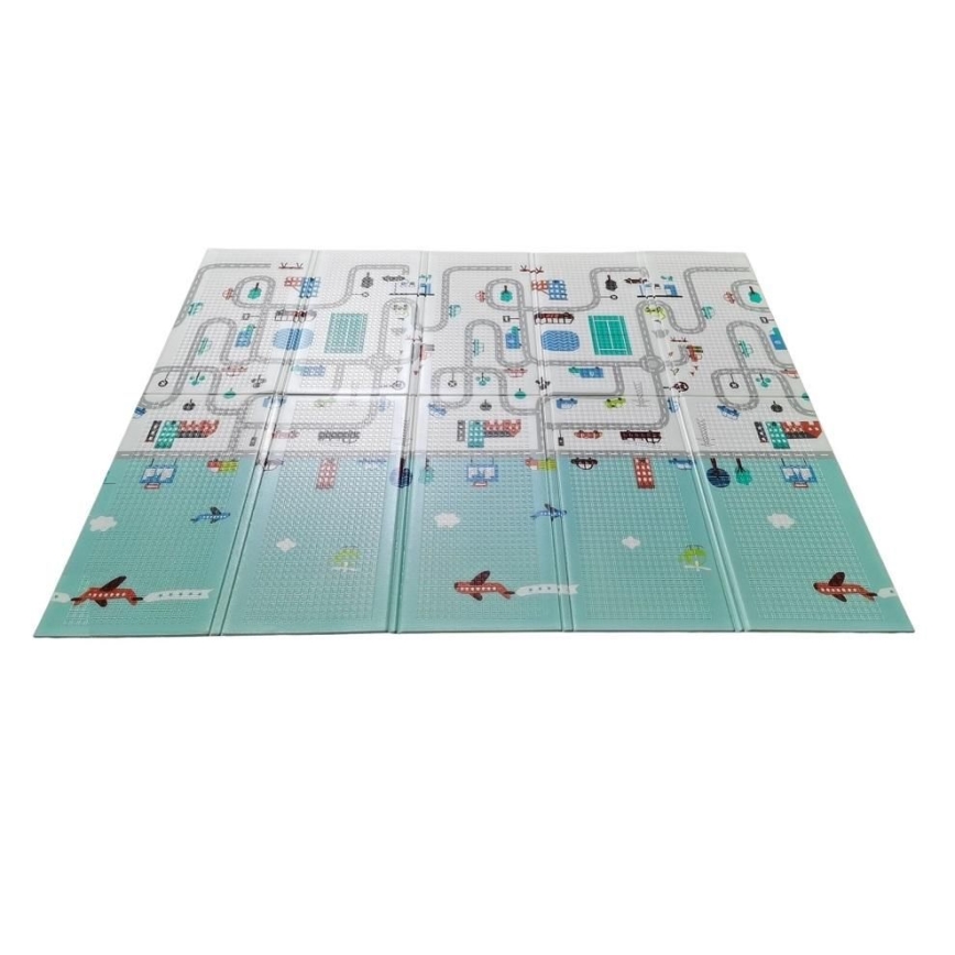 PETITE&MARS - Alfombra de juego plegable CAMPY ELEPHANT&CITY
