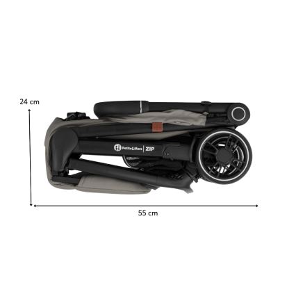 PETITE&MARS - Cochecito deportivo ZIP Gris Terciopelo