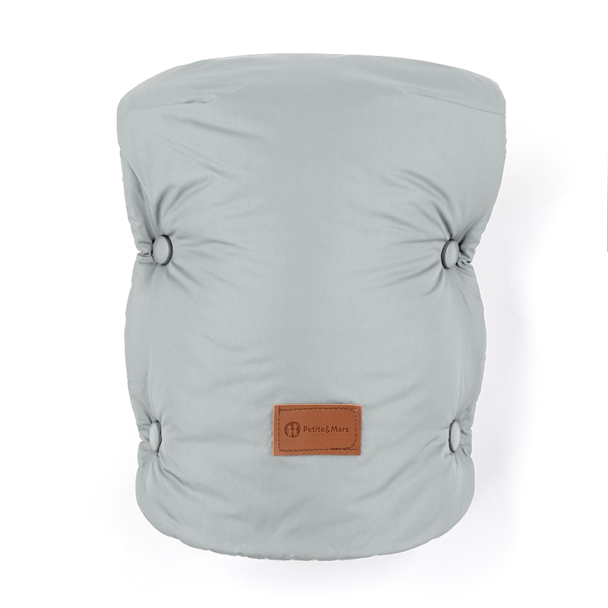 PETITE&MARS - CONJUNTO Saco infantil 3 en 1 JIBOT + manoplas para cochecito JASIE gris claro