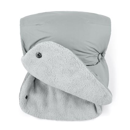 PETITE&MARS - CONJUNTO Saco infantil 3 en 1 JIBOT + manoplas para cochecito JASIE gris claro