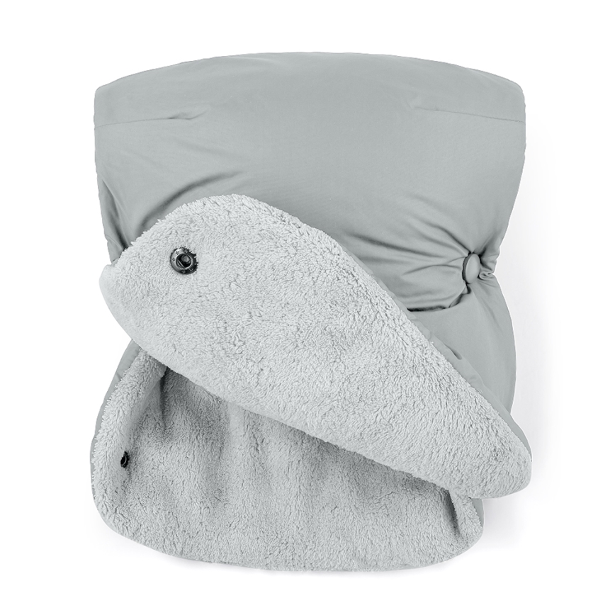 PETITE&MARS - CONJUNTO Saco infantil 3 en 1 JIBOT + manoplas para cochecito JASIE gris claro