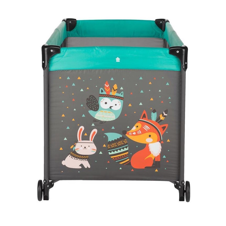 PETITE&MARS - Cuna de viaje KOOT-FOX turquesa