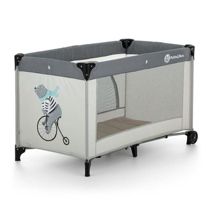 PETITE&MARS - Cuna de viaje NYJA TEDDY BIKER gris/beige