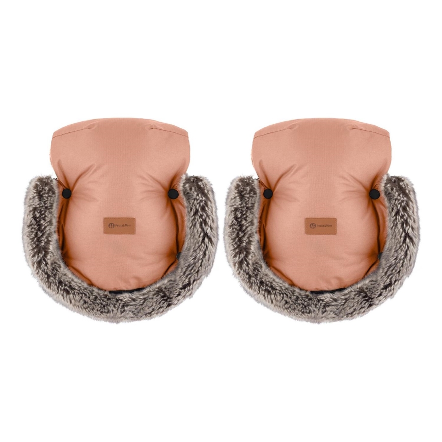 PETITE&MARS - Fundas para cochecito FURRY Pastel Peach