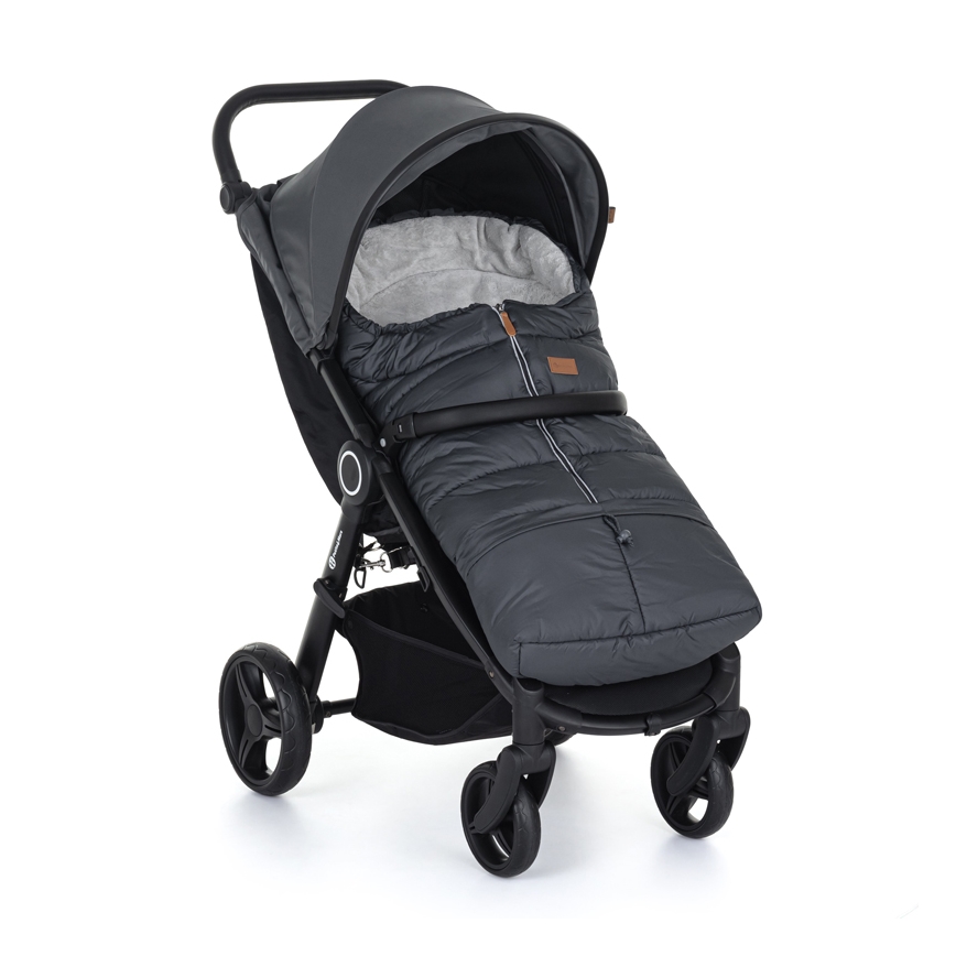 PETITE&MARS - SET Saco de bebé 3 en 1 JIBOT + manoplas para cochecito JASIE gris