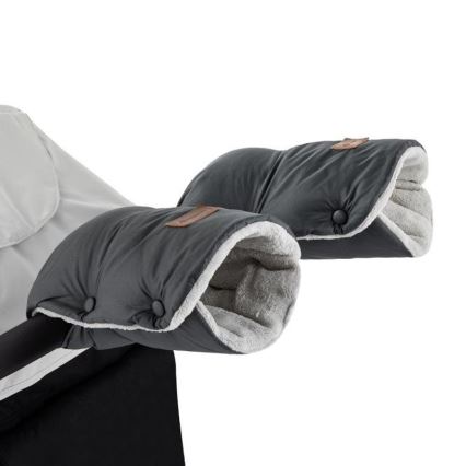 PETITE&MARS - SET Saco de bebé 3 en 1 JIBOT + manoplas para cochecito JASIE gris