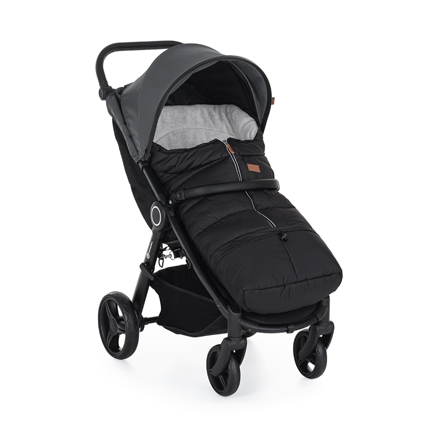 PETITE&MARS - SET Saco de bebé 3 en 1 JIBOT + manoplas para cochecito JASIE negro