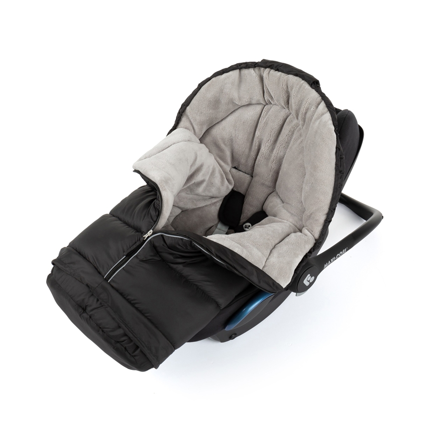 PETITE&MARS - SET Saco de bebé 3 en 1 JIBOT + manoplas para cochecito JASIE negro