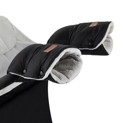 PETITE&MARS - SET Saco de bebé 3 en 1 JIBOT + manoplas para cochecito JASIE negro