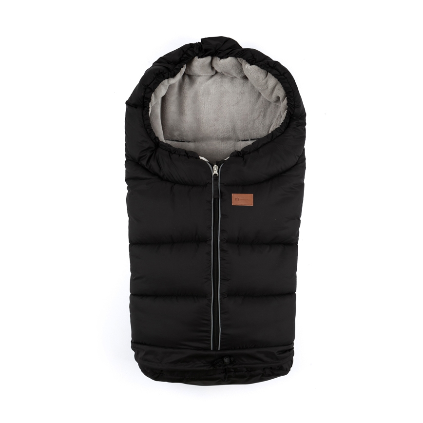 PETITE&MARS - SET Saco de bebé 3 en 1 JIBOT + manoplas para cochecito JASIE negro