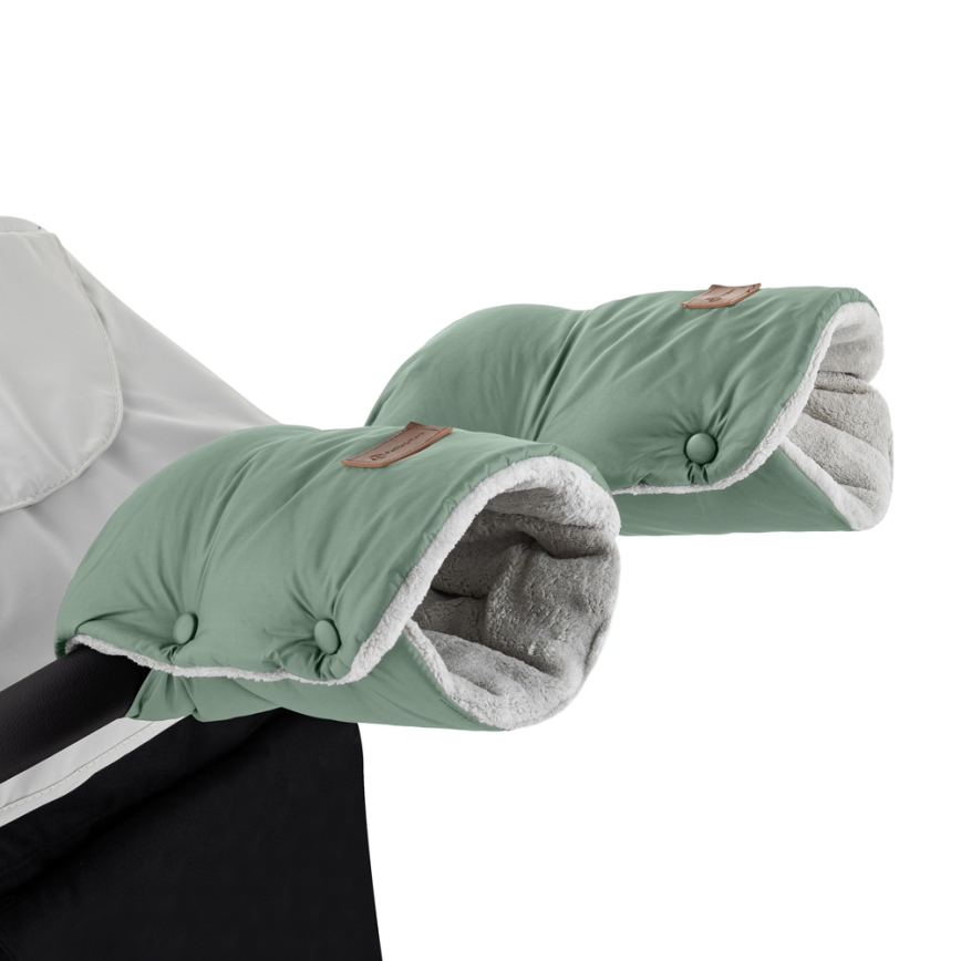 PETITE&MARS - SET Saco de bebé 3 en 1 JIBOT + manoplas para cochecito JASIE verde