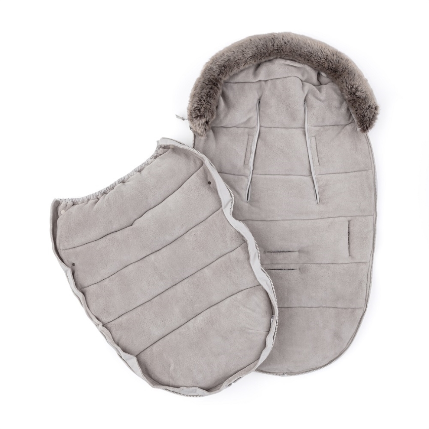 PETITE&MARS - SET Saco de Dormir para Bebé 4en1 COMFY + fundas para cochecito FURRY Champagne Shower