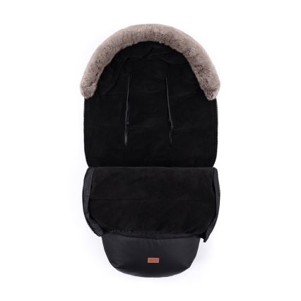 PETITE&MARS - SET Saco de Dormir para Bebé 4en1 COMFY + fundas para cochecito FURRY Forever Black