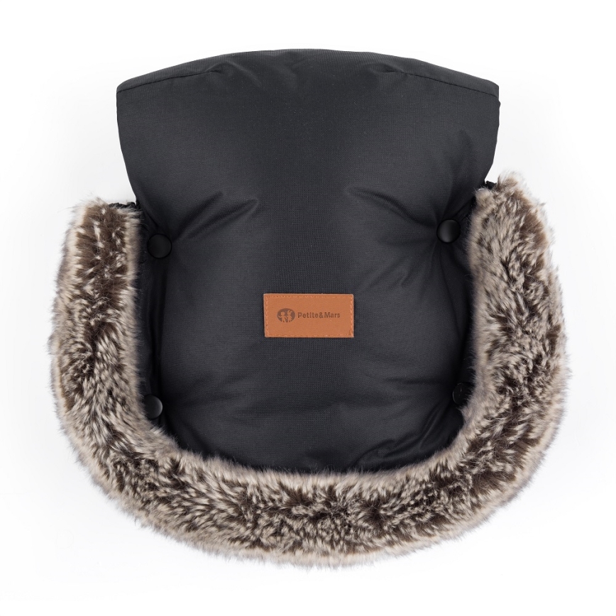 PETITE&MARS - SET Saco de Dormir para Bebé 4en1 COMFY + fundas para cochecito FURRY Forever Black