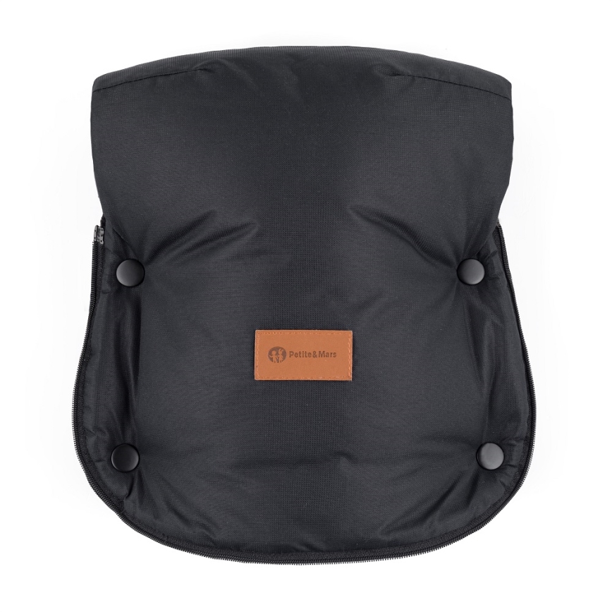 PETITE&MARS - SET Saco de Dormir para Bebé 4en1 COMFY + fundas para cochecito FURRY Forever Black