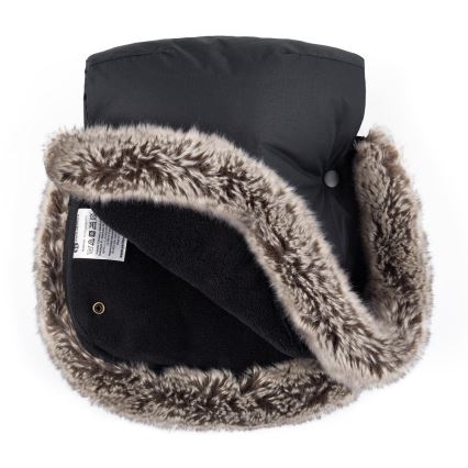 PETITE&MARS - SET Saco de Dormir para Bebé 4en1 COMFY + fundas para cochecito FURRY Forever Black