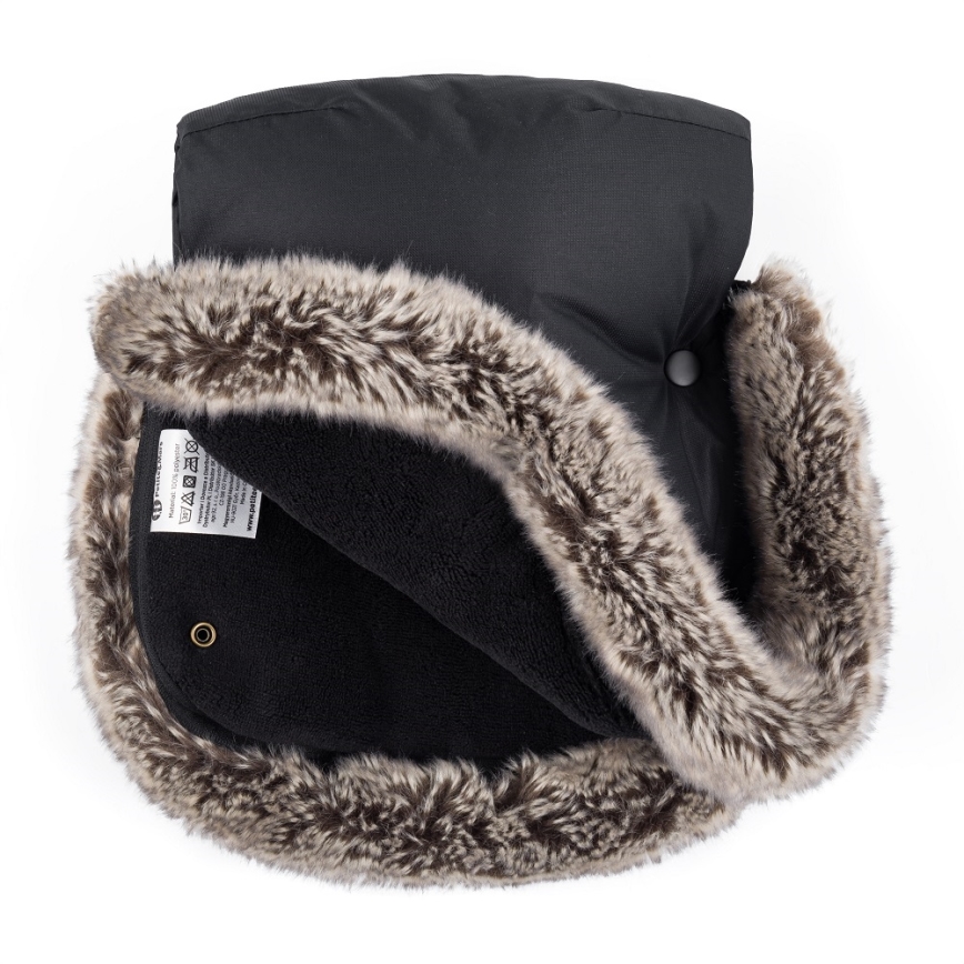 PETITE&MARS - SET Saco de Dormir para Bebé 4en1 COMFY + fundas para cochecito FURRY Forever Black