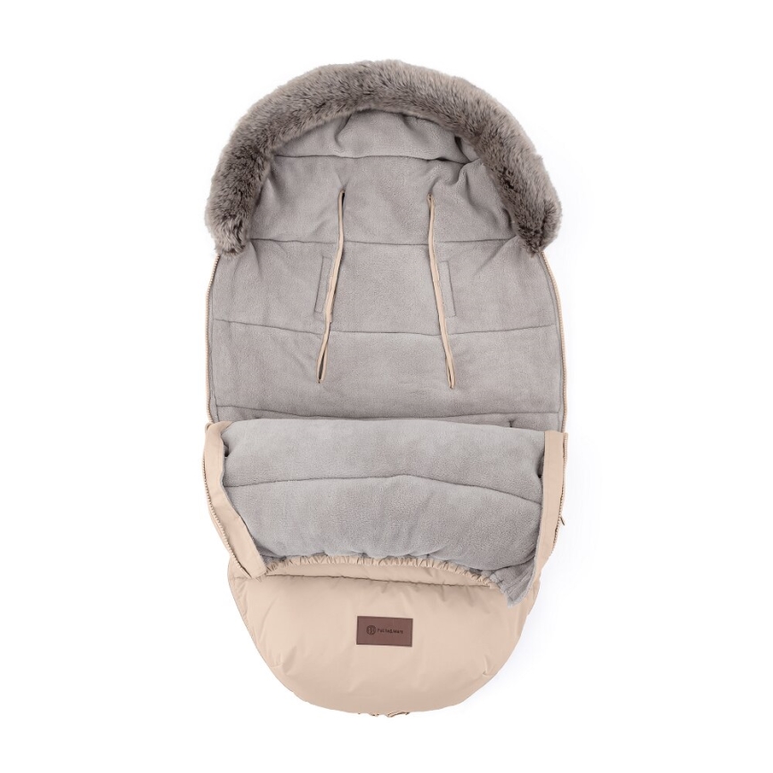 PETITE&MARS - SET Saco de Dormir para Bebé 4en1 COMFY + fundas para cochecito FURRY rosa Petal