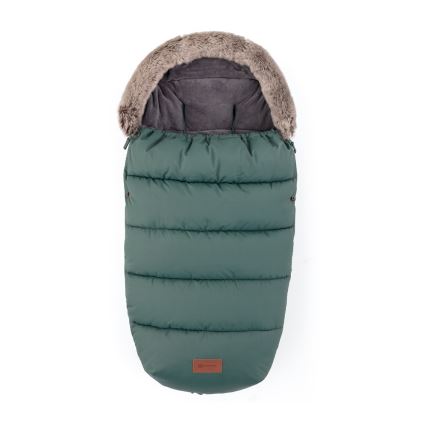 PETITE&MARS - SET Saco infantil 4 en 1 COMFY + manoplas para cochecito FURRY Kaki