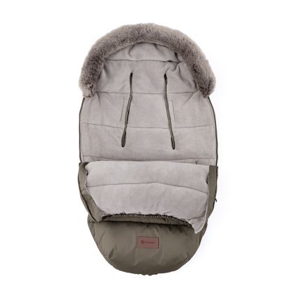 PETITE&MARS - CONJUNTO Saco infantil 4 en 1 COMFY + manoplas para cochecito FURRY Mocha Mousse