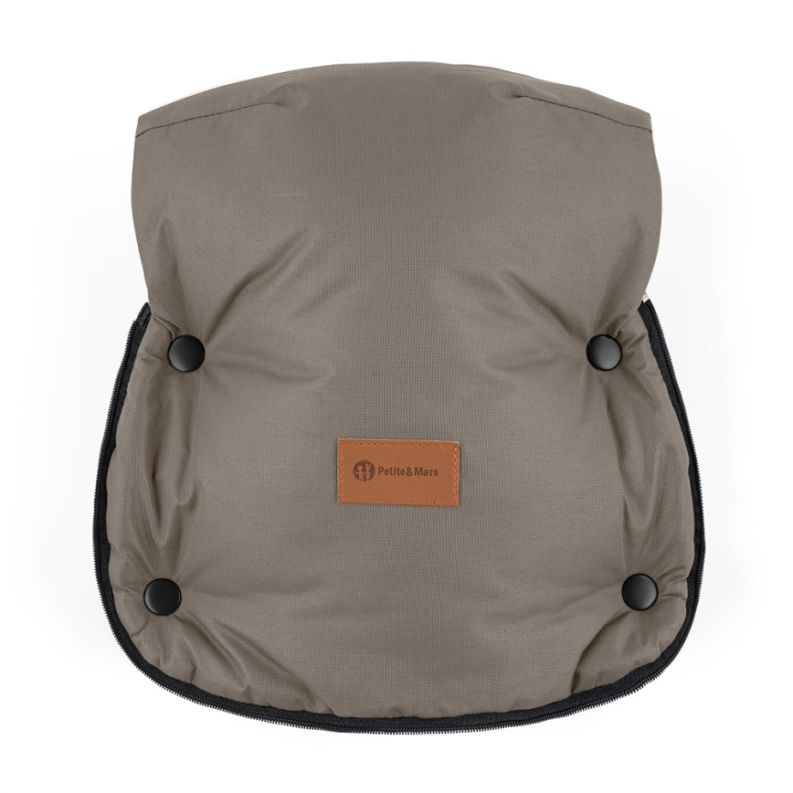 PETITE&MARS - CONJUNTO Saco infantil 4 en 1 COMFY + manoplas para cochecito FURRY Mocha Mousse
