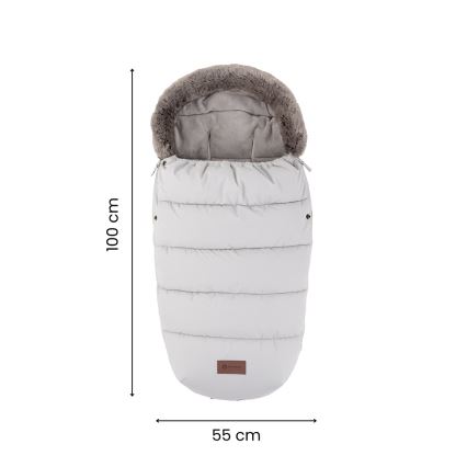 PETITE&MARS - CONJUNTO Saco infantil 4 en 1 COMFY + manoplas para cochecito FURRY Mocha Mousse