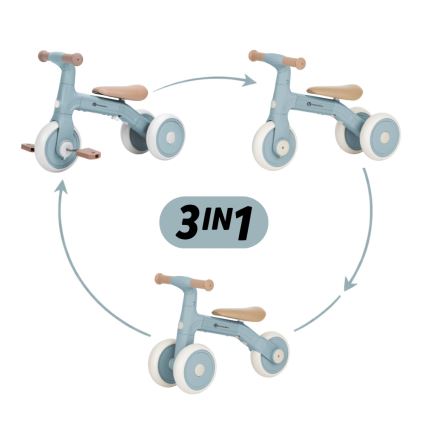 PETITE&MARS - Triciclo infantil 3 en 1 BINGO Stering Blue