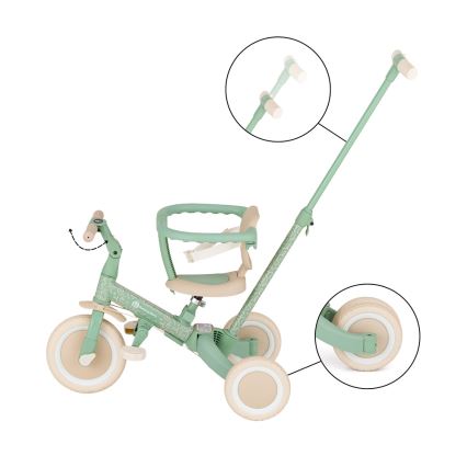 PETITE&MARS - Triciclo infantil 5 en 1 TURBO LIMITED Green Twist
