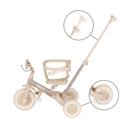 PETITE&MARS - Triciclo infantil 5 en 1 TURBO LIMITED Pradera Rosa