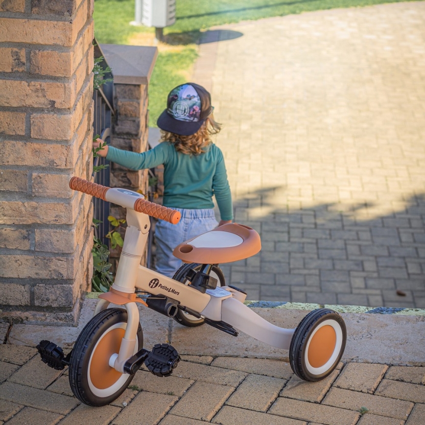 PETITE&MARS - Triciclo infantil 5en1 TURBO Desert Sand