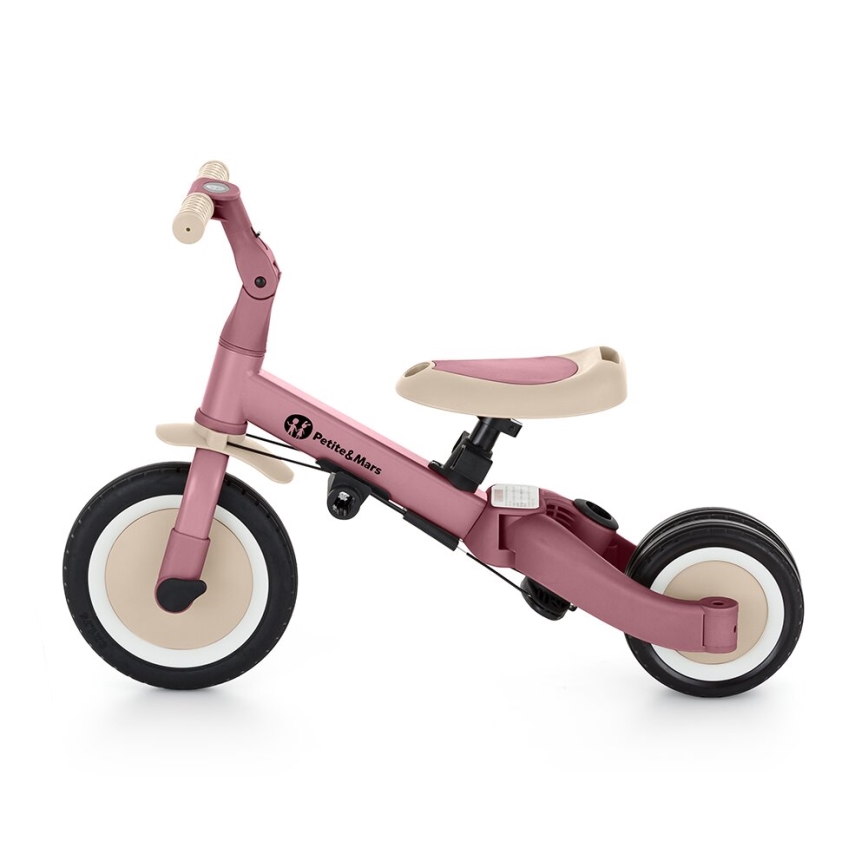 PETITE&MARS - Triciclo infantil 5en1 TURBO Dusty rosa