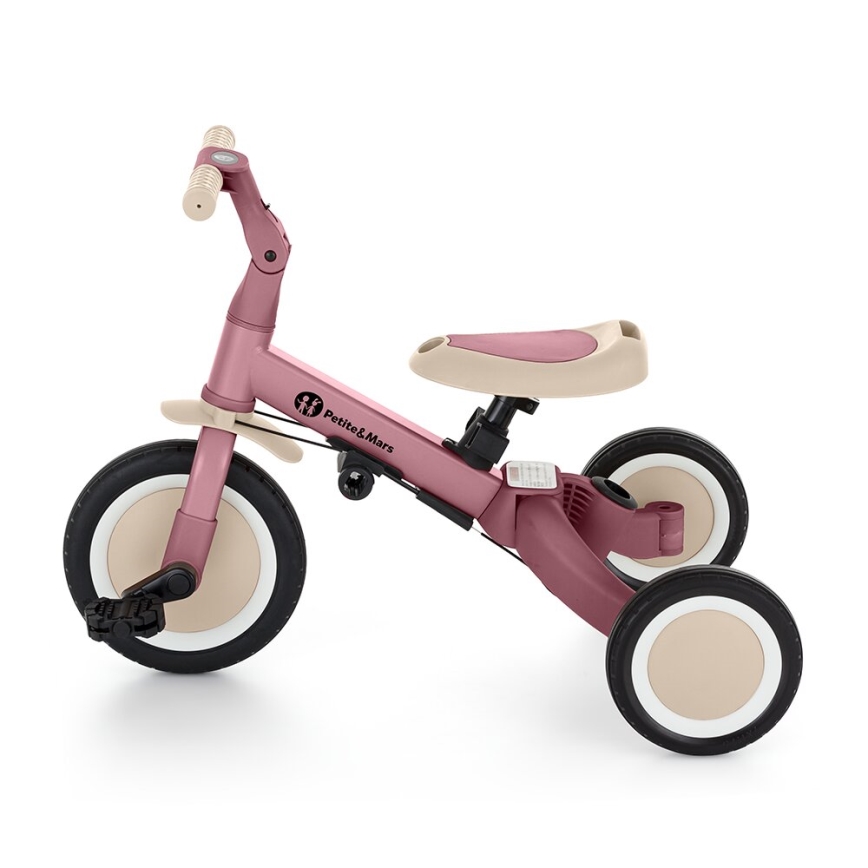 PETITE&MARS - Triciclo infantil 5en1 TURBO Dusty rosa