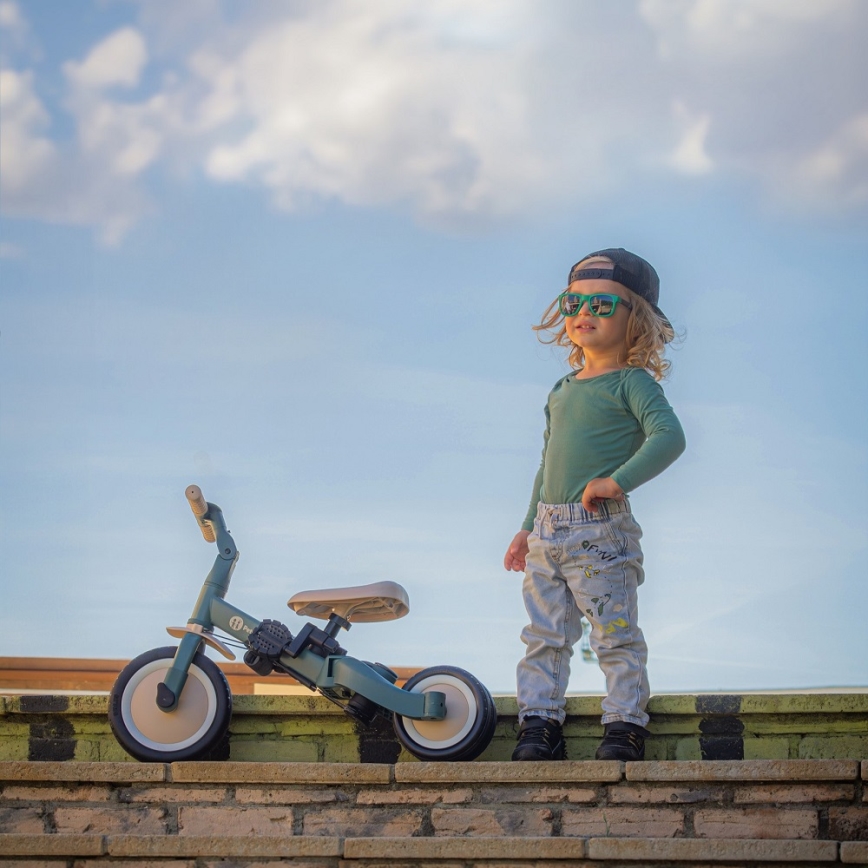 PETITE&MARS - Triciclo infantil 5en1 TURBO Misty Green