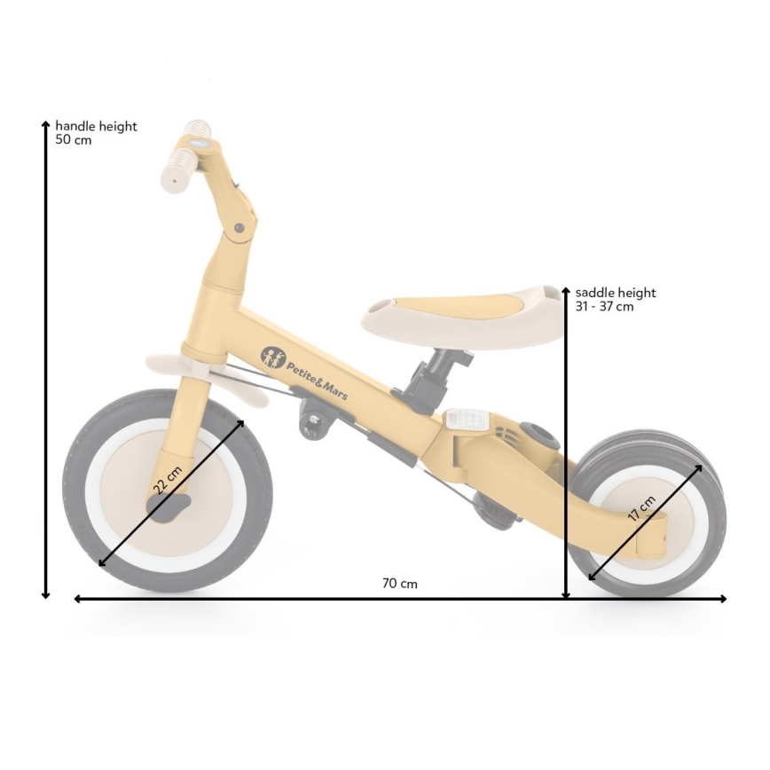 PETITE&MARS - Triciclo infantil 5en1 TURBO Misty Green