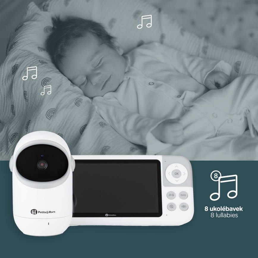PETITE&MARS - Vigilabebés con monitor EVE 5.0 3,8V 3050 mAh