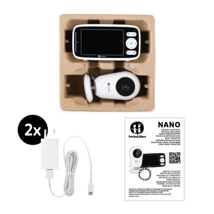 PETITE&MARS - Vigilabebés con monitor NANO 4.0 3,7V 1760 mAh