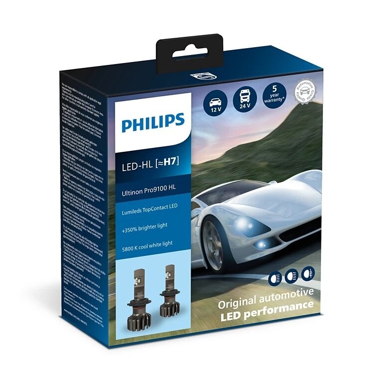 Philips 11972U91X2 - SET 2x LED Bombilla para coche Ultinon Pro9100 H7 PX26d/13,2W/12/24V 5800K