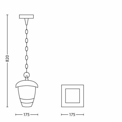 Philips - Lámpara de exterior 1xE27/60W/230V negro IP44