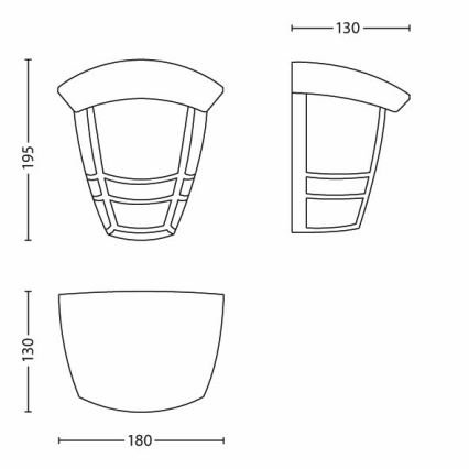 Philips - Aplique exterior 1xE27/60W/230V