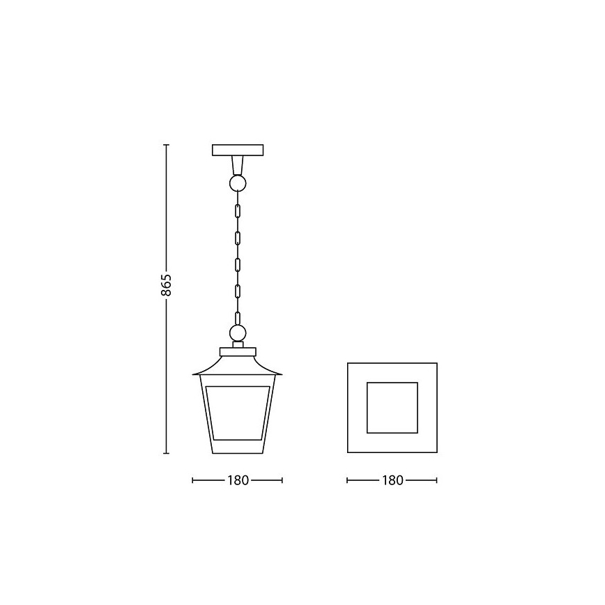 Philips 15406/86/PN - Lámpara colgante de luces para exterior HEDGE 1xE27/60W/230V IP44