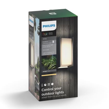 Philips 16472/93/P0 - Aplique LED exterior HUE TURACO 1xE27/9,5W/230V