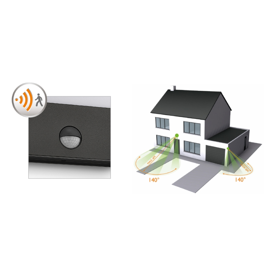 Philips - Aplique LED de pared para exterior con sensor, 3W, 230V, IP44