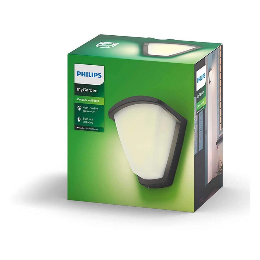 Philips 17383/93/PN - Aplique de exterior KISKADEE 1xE27/42W/230V IP44