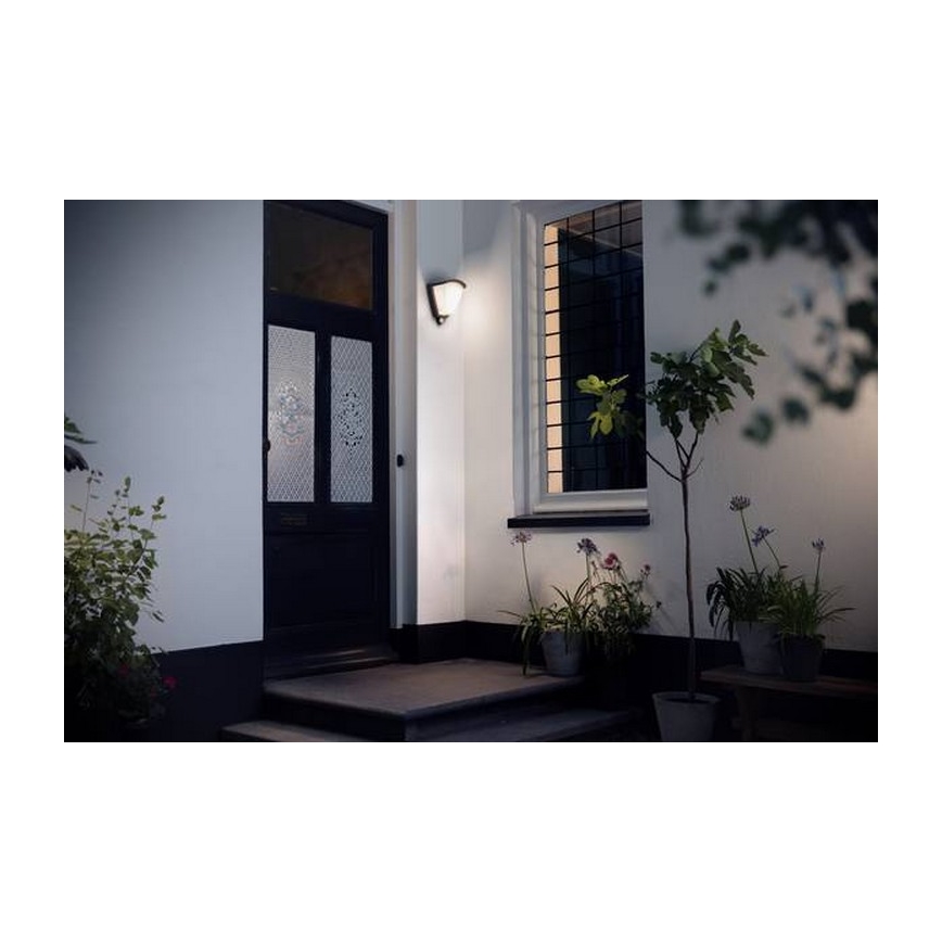 Philips 1738493PN - Aplique de exterior con sensor KISKADEE 1xE27/42W/230V IP44