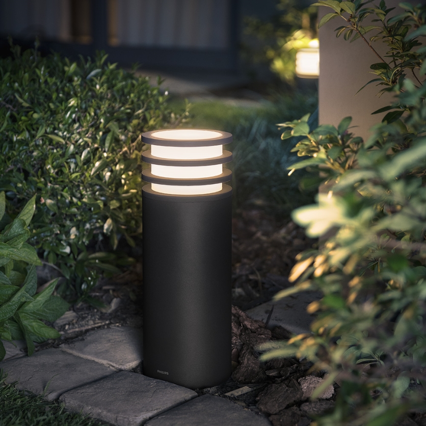 Philips 17402/93/P0 - Lámpara LED regulable exterior HUE LUCCA 1xE27/9,5W/230V