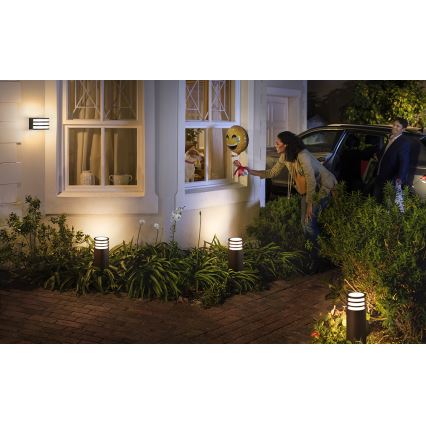 Philips 17403/93/P0 - Lámpara LED regulable exterior HUE LUCCA 1xE27/9,5W/230V