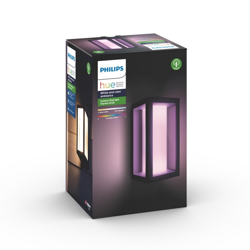Philips - LED RGBW Aplique de exterior regulable Hue IMPRESS 2xLED/8W/230V 2000-6500K IP44