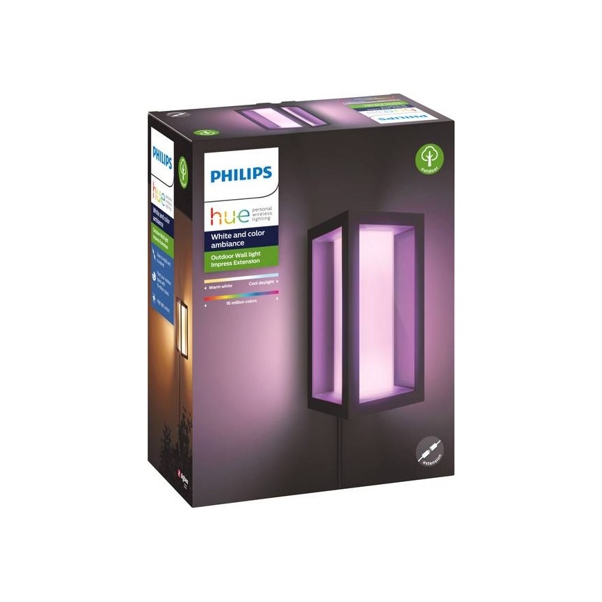 Philips - Aplique LED RGBW regulable para exteriores Hue IMPRESS 2xLED/8W/24V 2000-6500K IP44