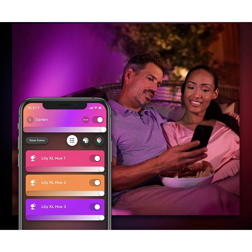 Philips - Lámpara LED RGB para exteriores Hue LILY LED/15W/230V IP65