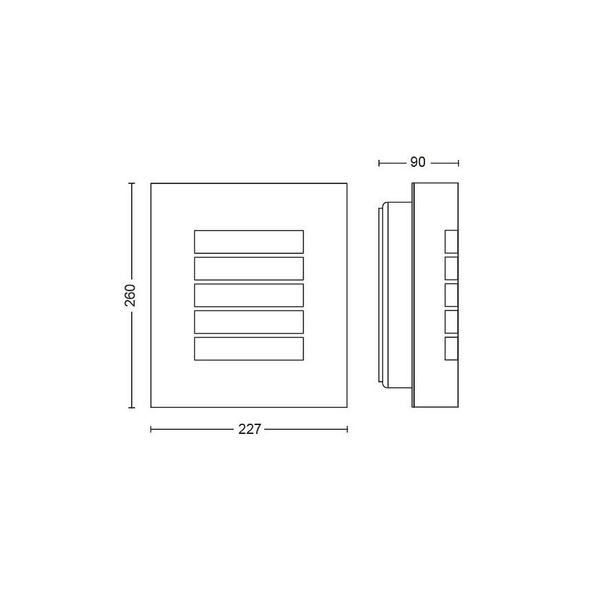 Philips - Aplique de exterior 1xE27/60W/230V IP44 cromo mate